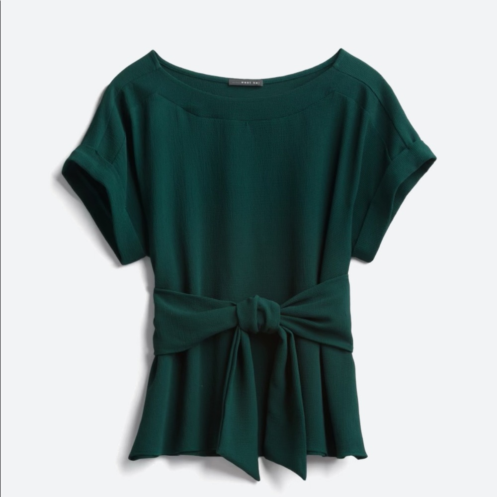 West Kei Julianna Cuffed Sleeve Tie Front Blouse